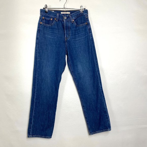 NEW Levis Wedgie Straight High Rise Button Fly Premium Jeans Blue 25 - Picture 3 of 7